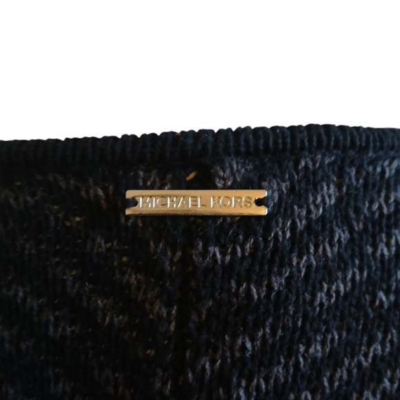 Michael Kors Poncho Black and Gray Striped Sweater Cape Small / Medium - Picture 7 of 10